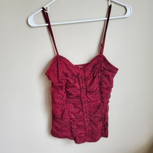 Charlotte Russe Wine Rose Corset Style Top
